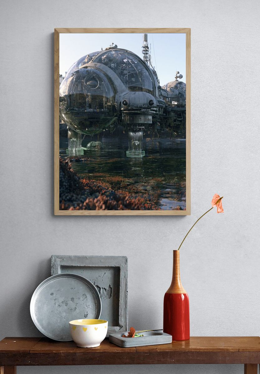 Futuristic Seaside Dome Poster. — room view 3