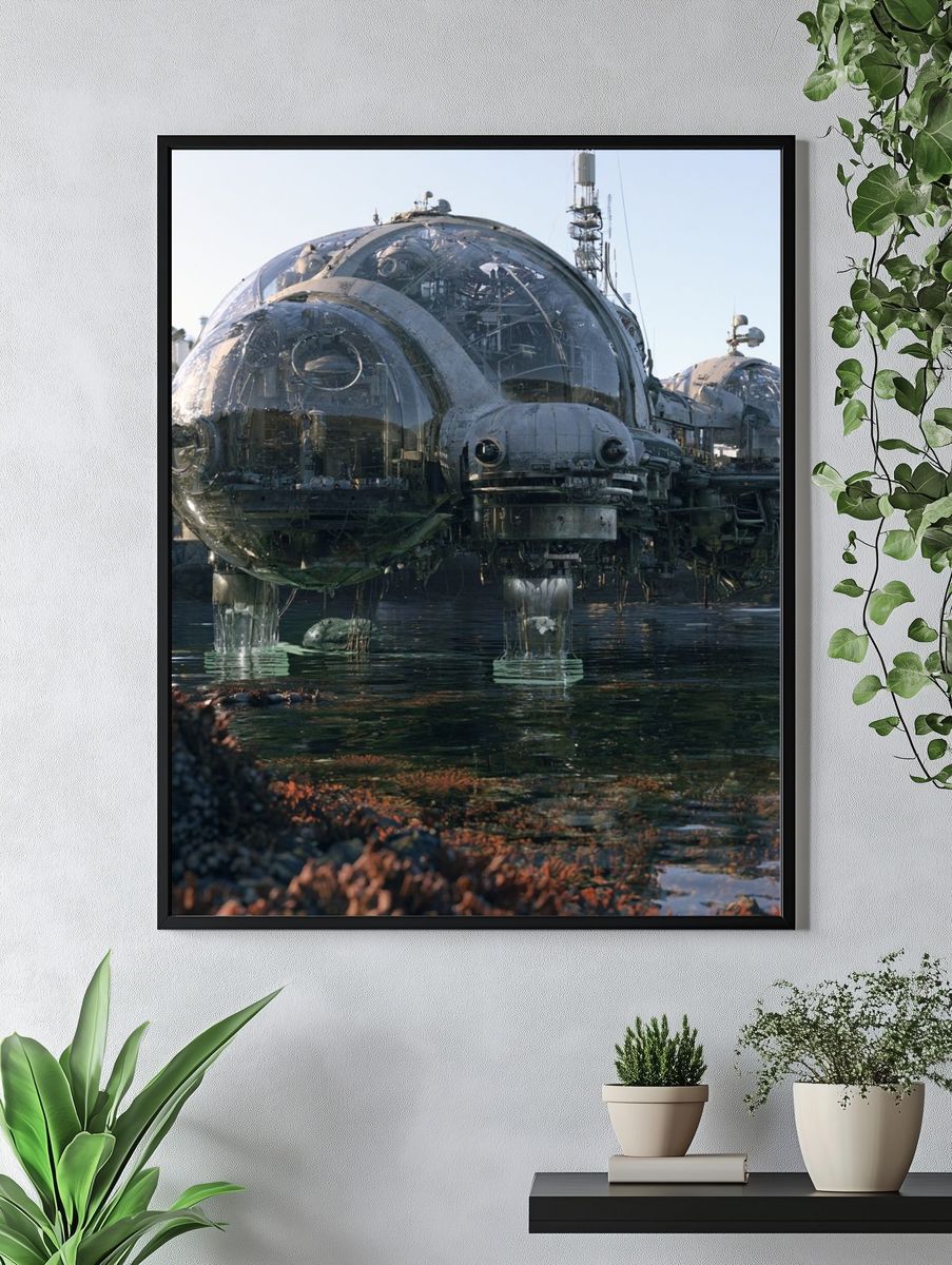 Futuristic Seaside Dome Poster. — room view 4