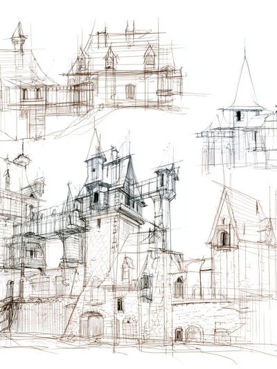 Castle Sketch Architecture Print.