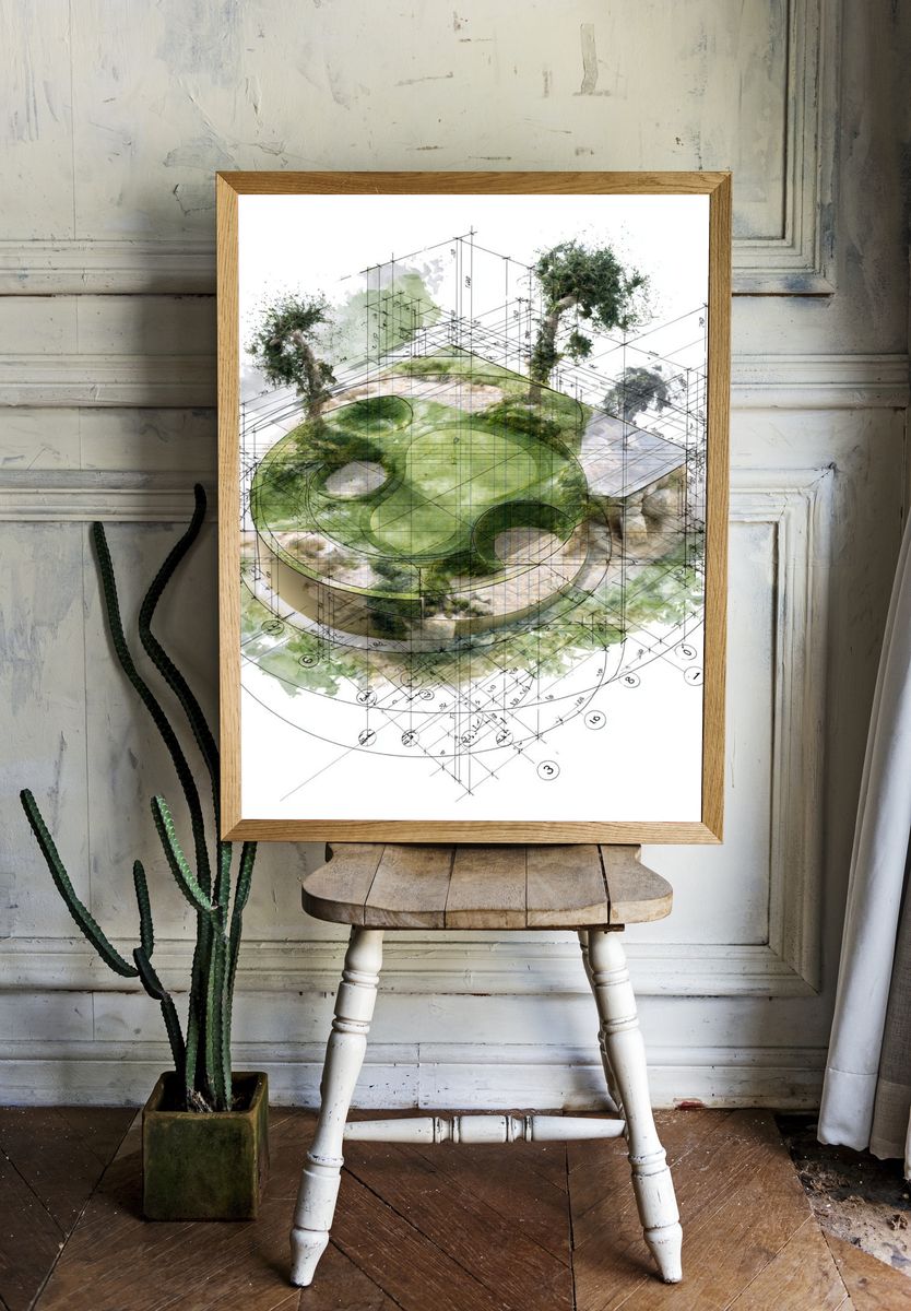 Architectural Garden Concept Poster. — room view 1