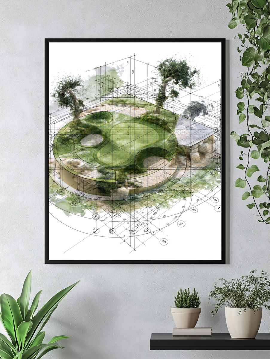 Architectural Garden Concept Poster. — room view 4