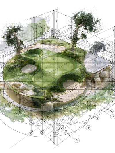 Architectural Garden Concept Poster. poster