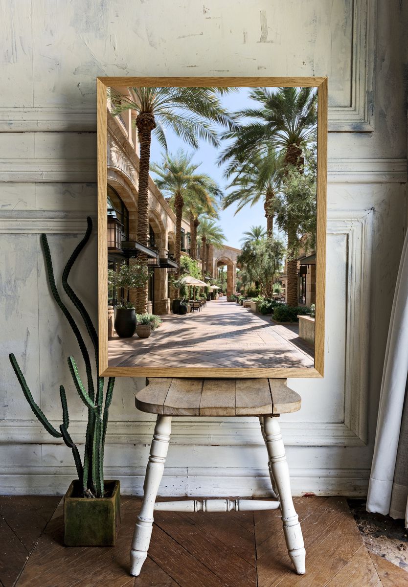 Palm Courtyard Architecture Poster. — room view 1