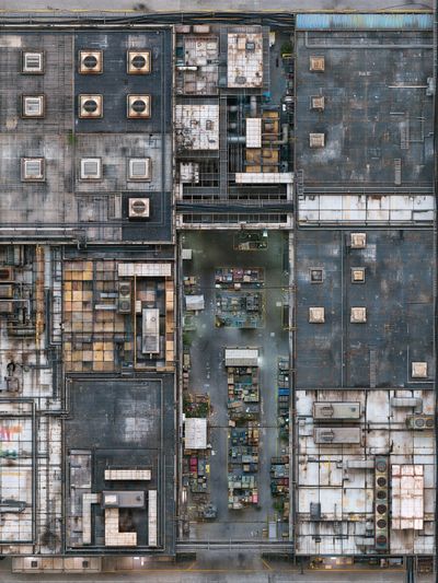 Industrial Rooftop Grid Architecture Print. poster