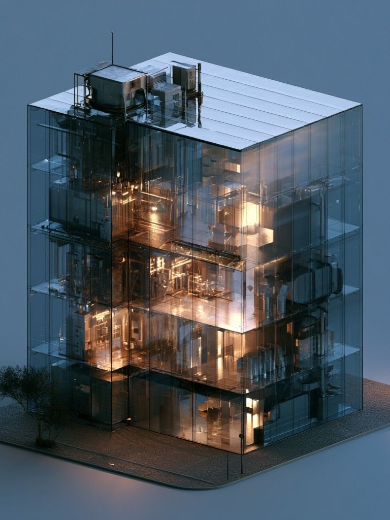 Glass Tower Architecture Print. poster detail