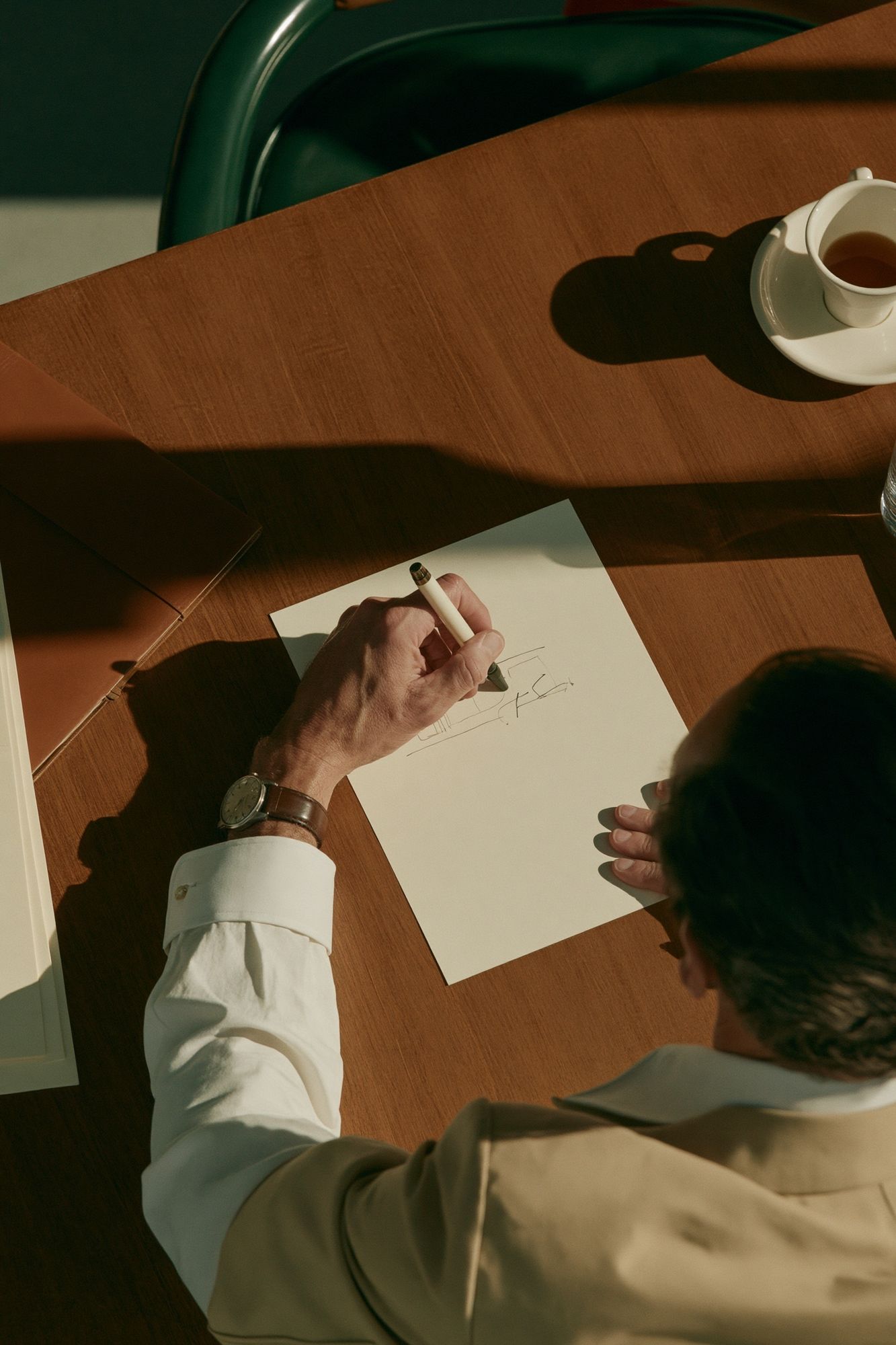 Architect Sketching Desk Photography Poster. poster — photography art