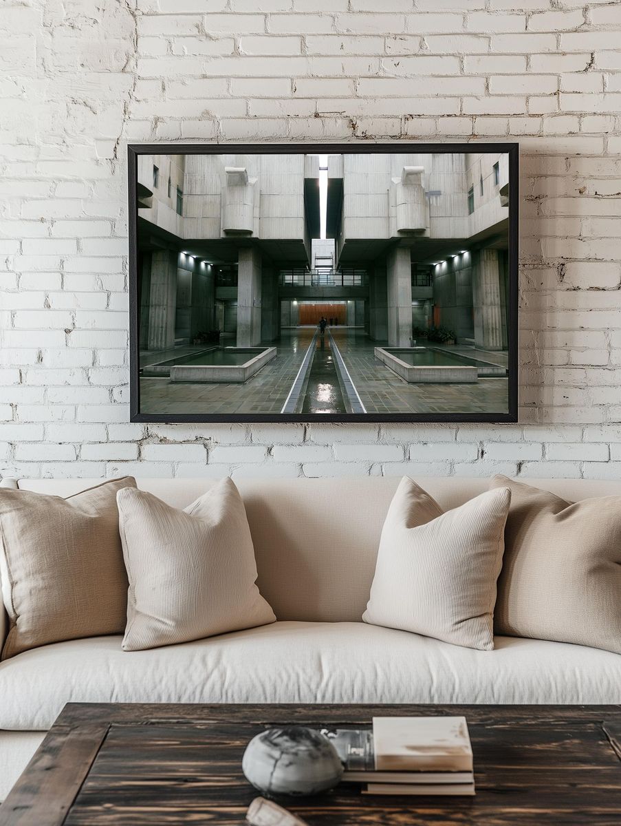 Brutalist Courtyard Architecture Poster. room preview