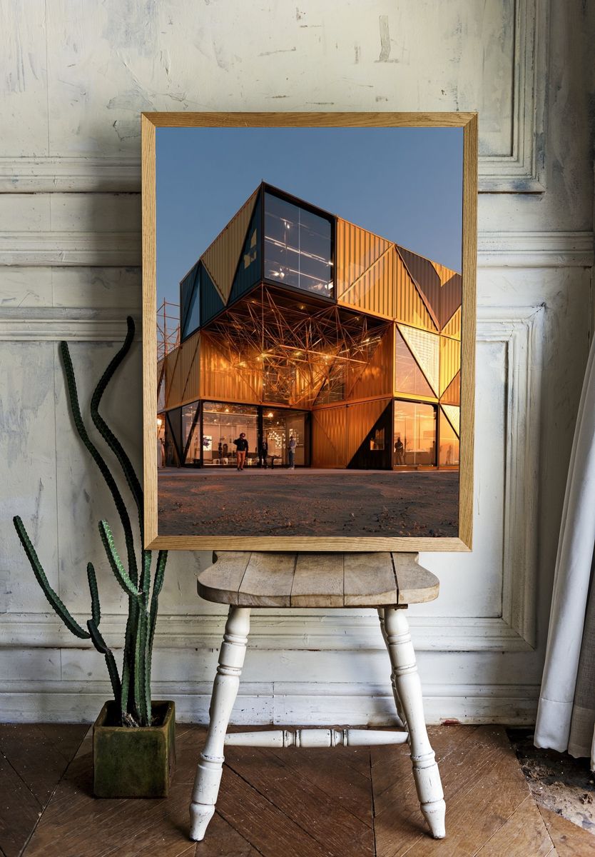 Golden Modular Pavilion Photography Poster. — room view 1
