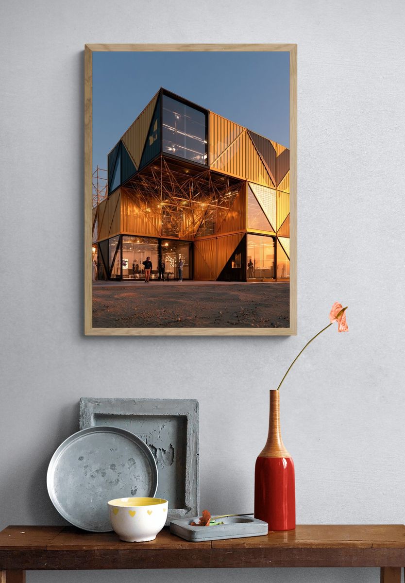 Golden Modular Pavilion Photography Poster. — room view 3