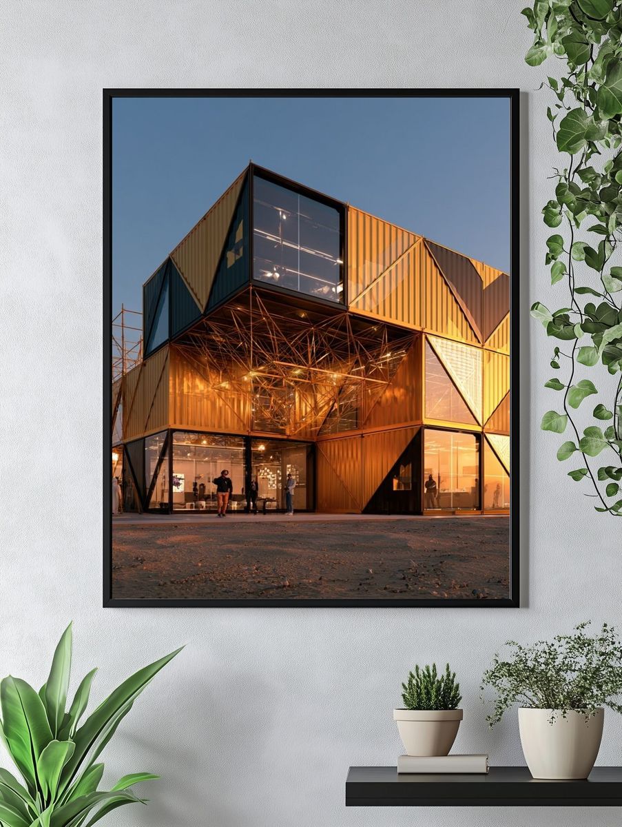 Golden Modular Pavilion Photography Poster. — room view 4