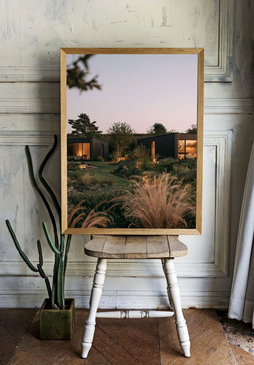 Modern Garden Cabins Photography Poster. room preview