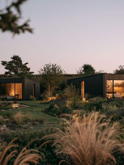 Modern Garden Cabins Photography Poster. poster
