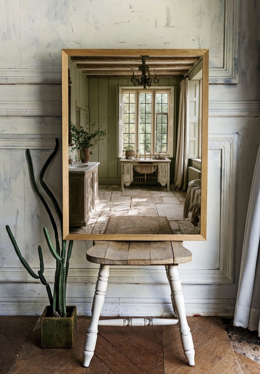Rustic French Bathroom Interior Print. — room view 1