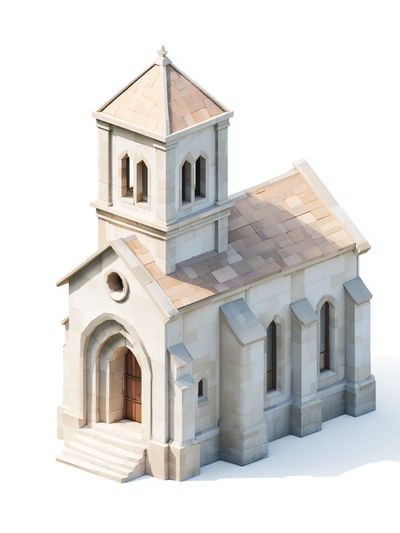Stone Chapel Illustration Poster. poster