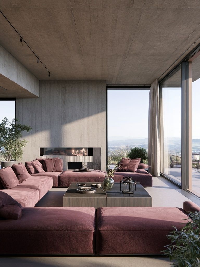 Modern Minimalist Living Room Print. poster — architecture art