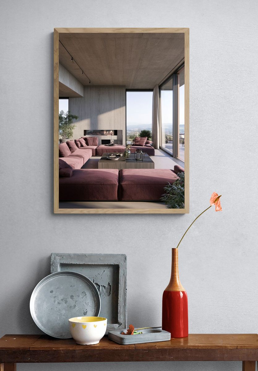 Modern Minimalist Living Room Print. — room view 3