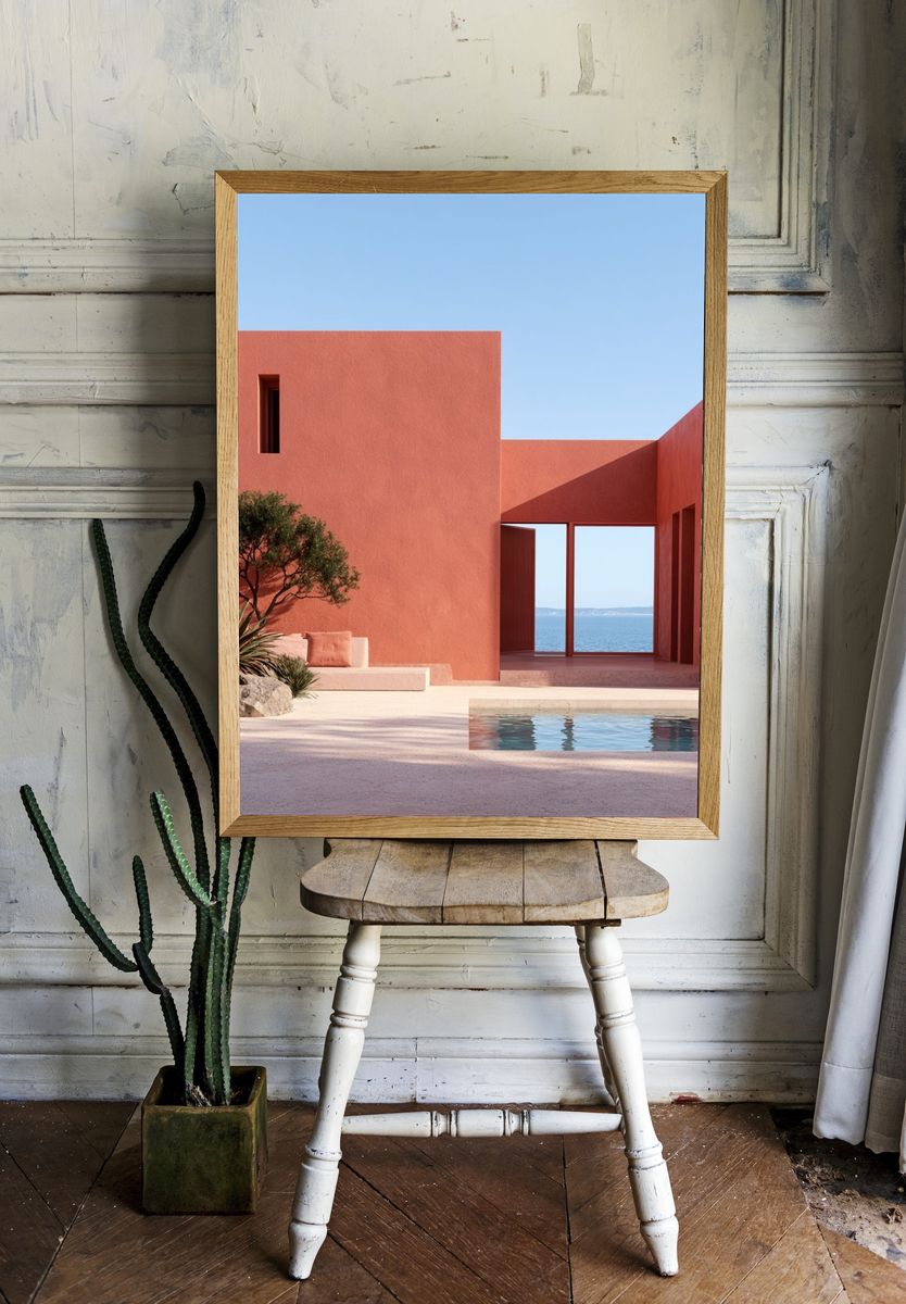 Seaside Modern Villa Photography Poster. — room view 1