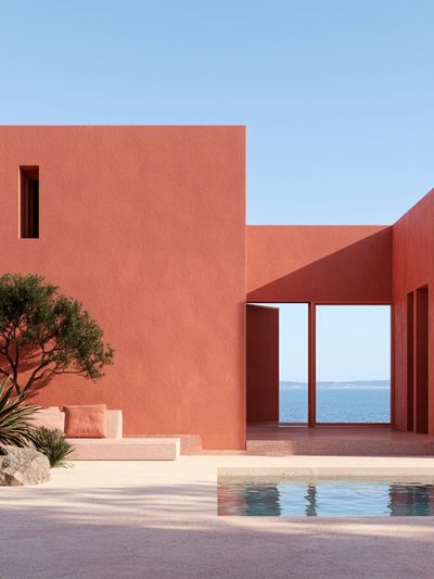 Seaside Modern Villa Photography Poster. poster