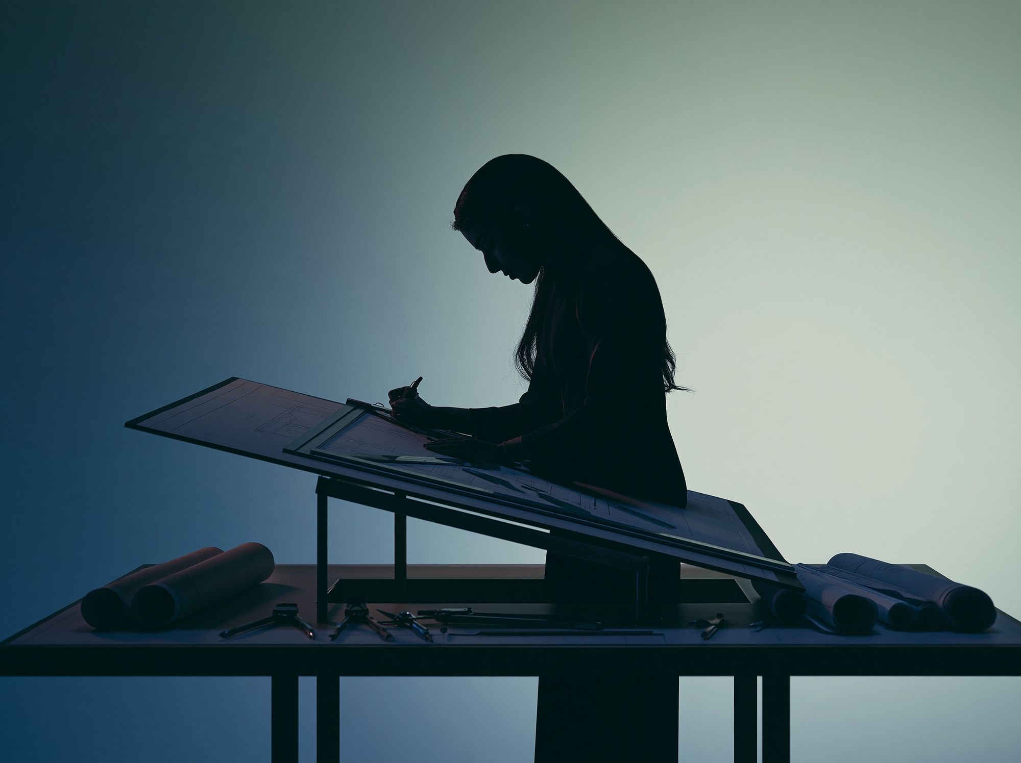 Architect Silhouette Photography Poster. poster detail
