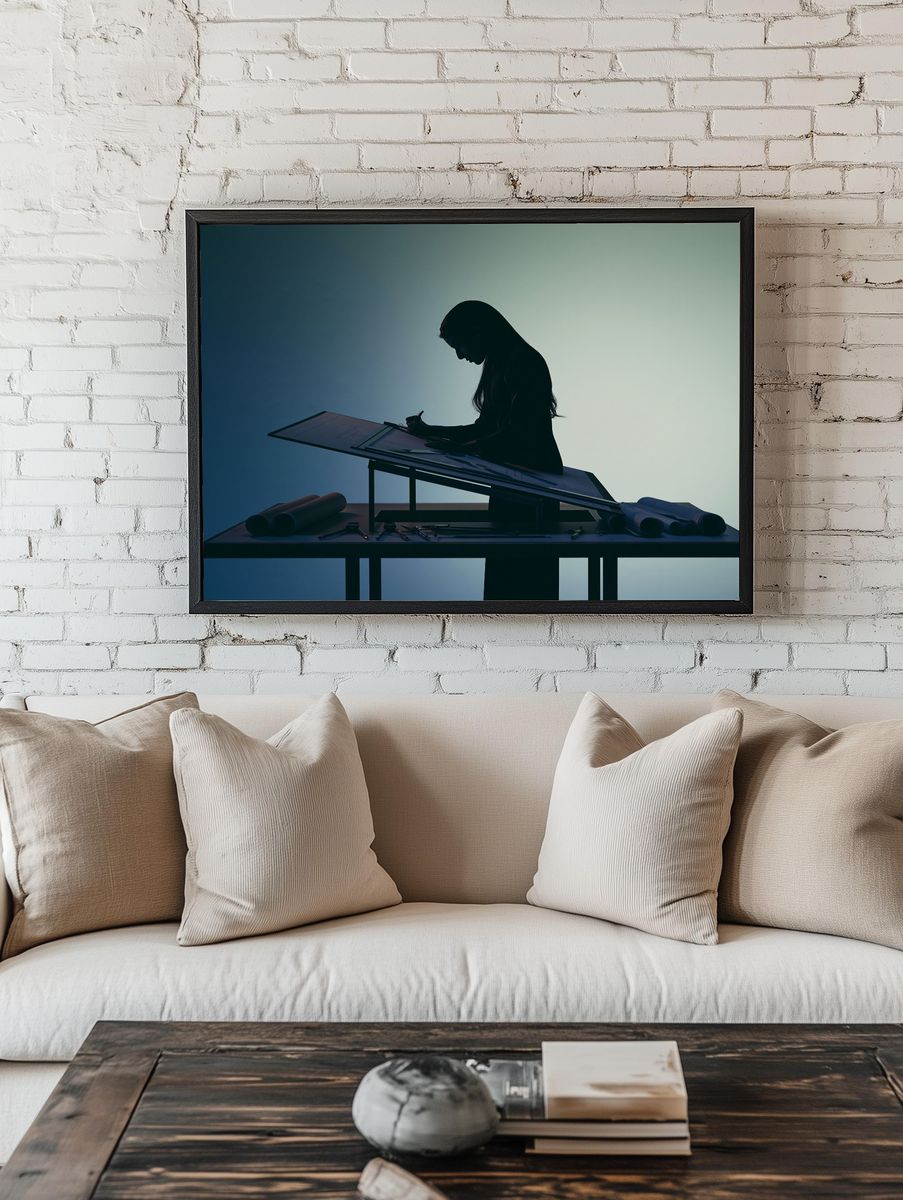 Architect Silhouette Photography Poster. — room view 1