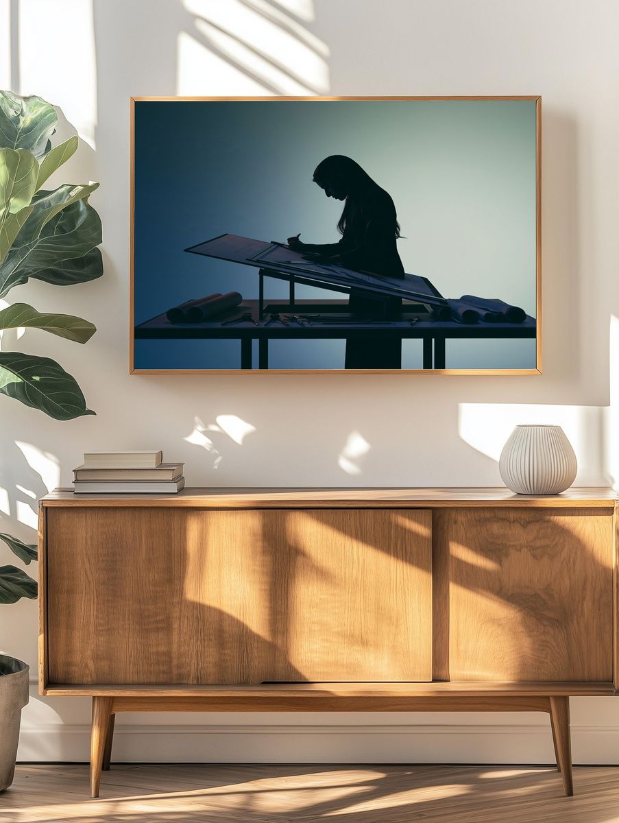 Architect Silhouette Photography Poster. — room view 3