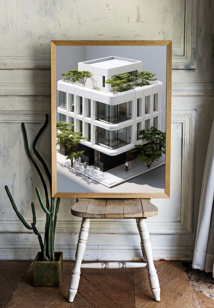 Modern Architectural Model Print. — room view 1