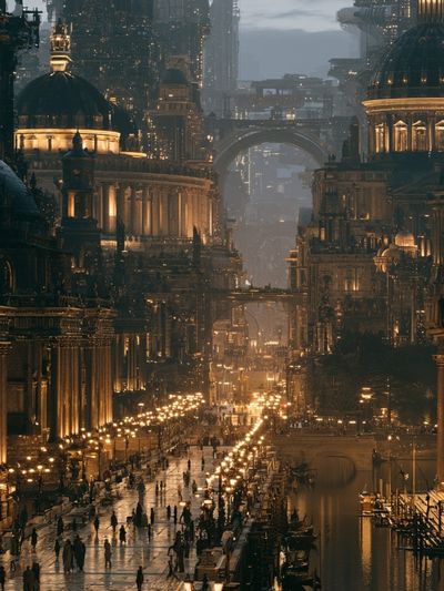 Futuristic Cityscape Architecture Poster.