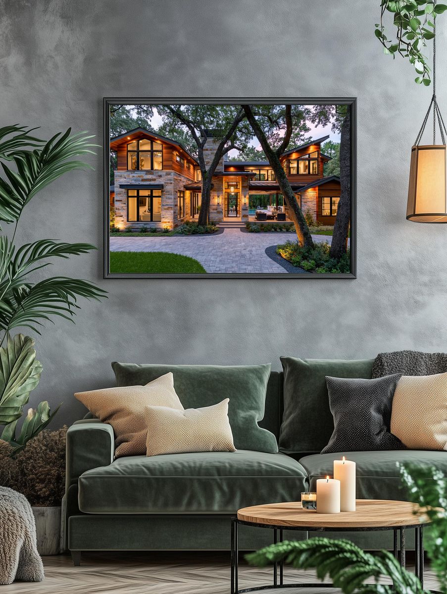Modern Luxury Home Architecture Poster. — room view 4