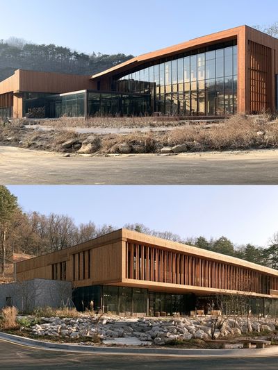 Modern Woodland Architecture Poster.