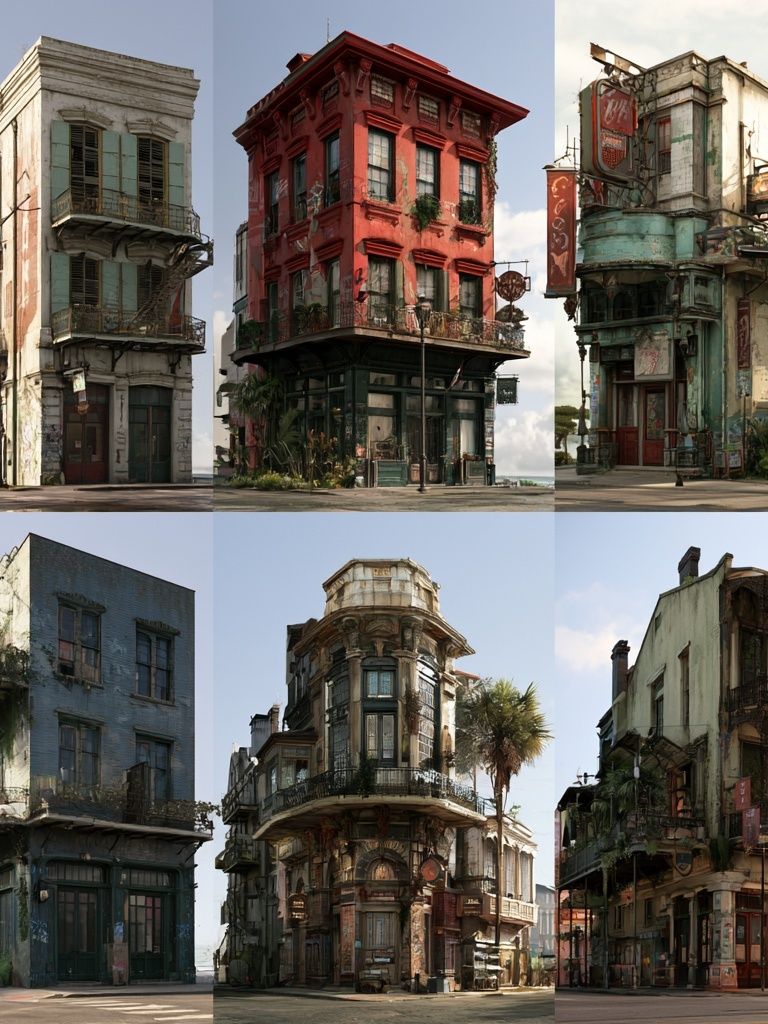 Weathered City Buildings Architecture Print. poster — architecture art