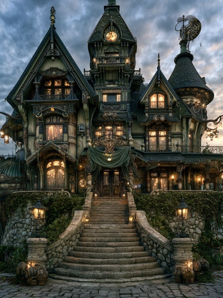 Enchanted Gothic Manor Poster. poster — architecture art