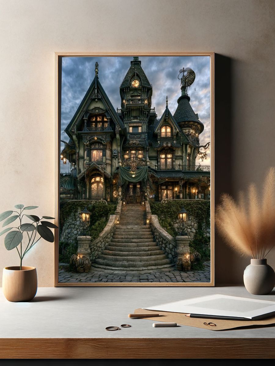 Enchanted Gothic Manor Poster. — room view 2