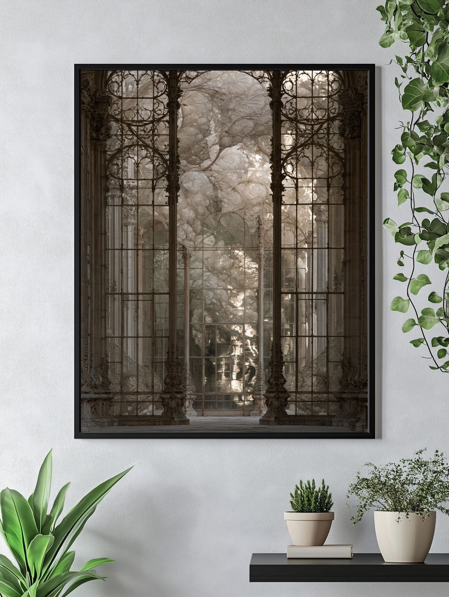 Ornate Cathedral Window Print. — room view 4
