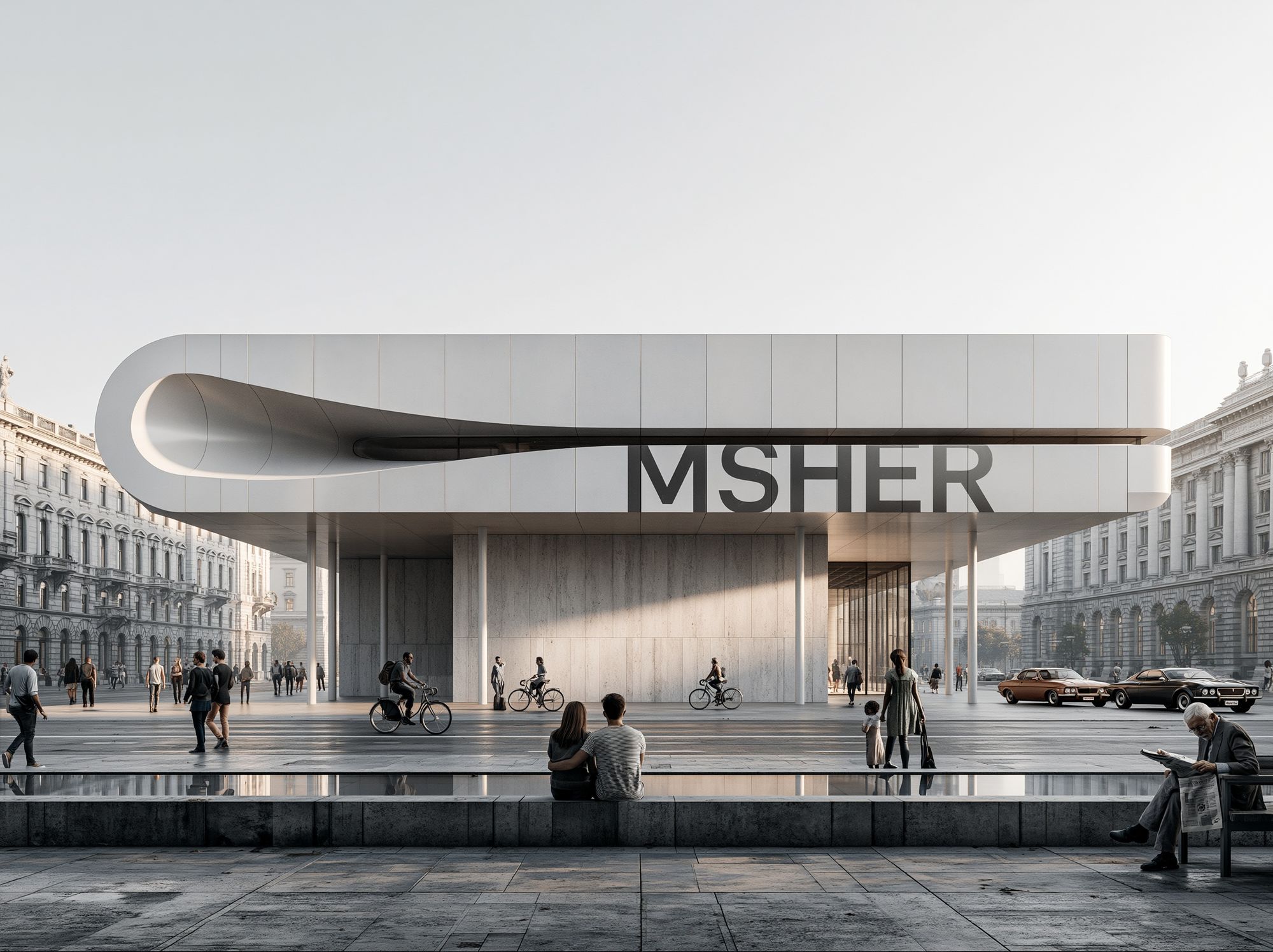 Modern Urban Pavilion Architecture Poster. poster — architecture art