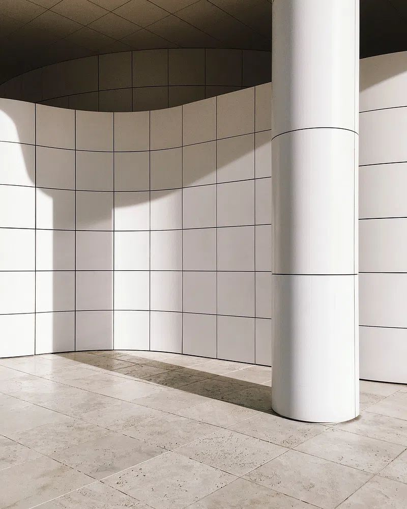 Curved Minimalist Architecture Poster. poster detail