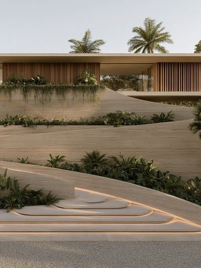 Modern Tropical Villa Architecture Poster. poster