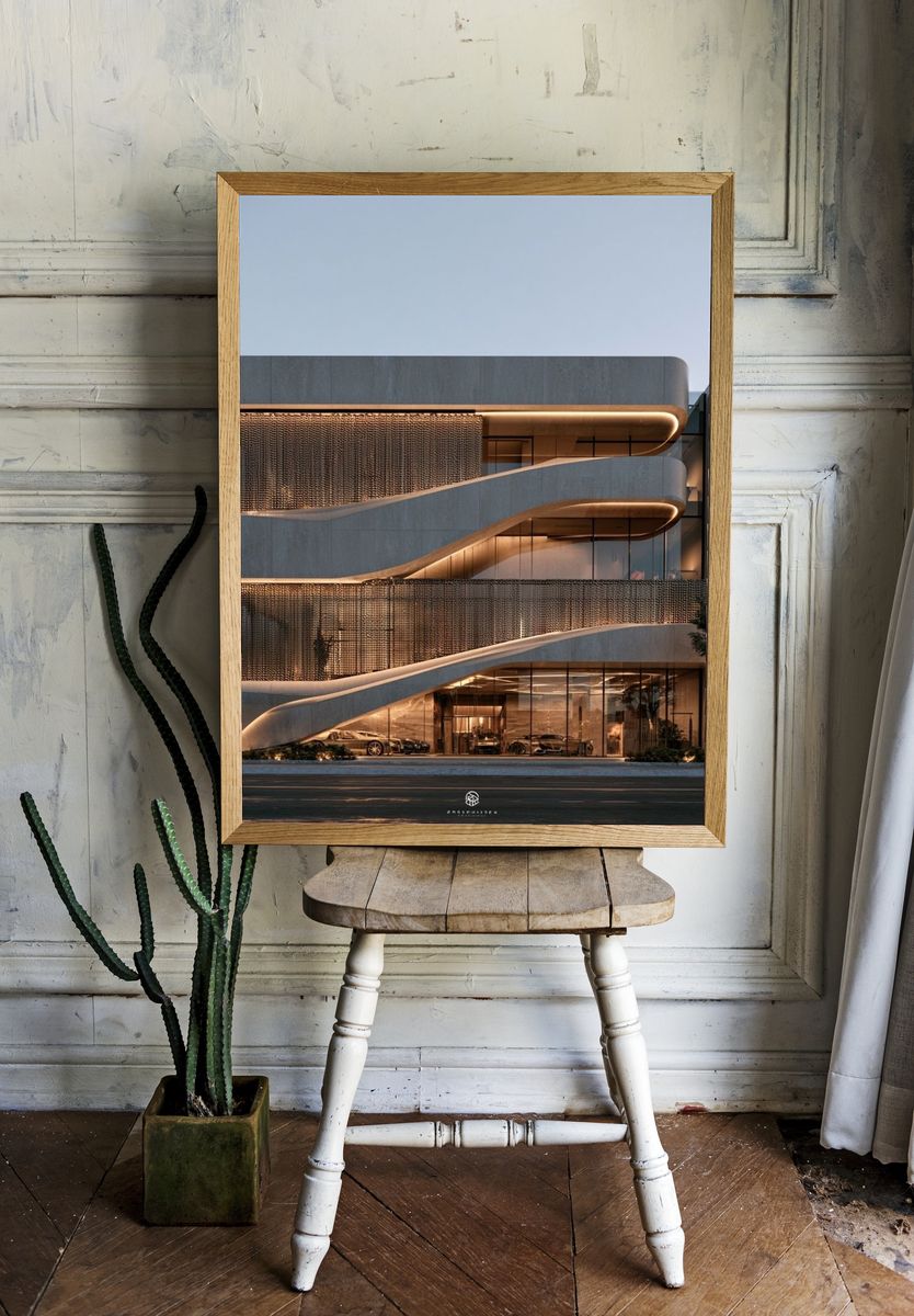 Modern Luxury Building Photography Poster. — room view 1
