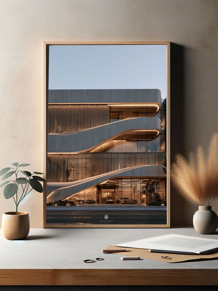 Modern Luxury Building Photography Poster. — room view 2
