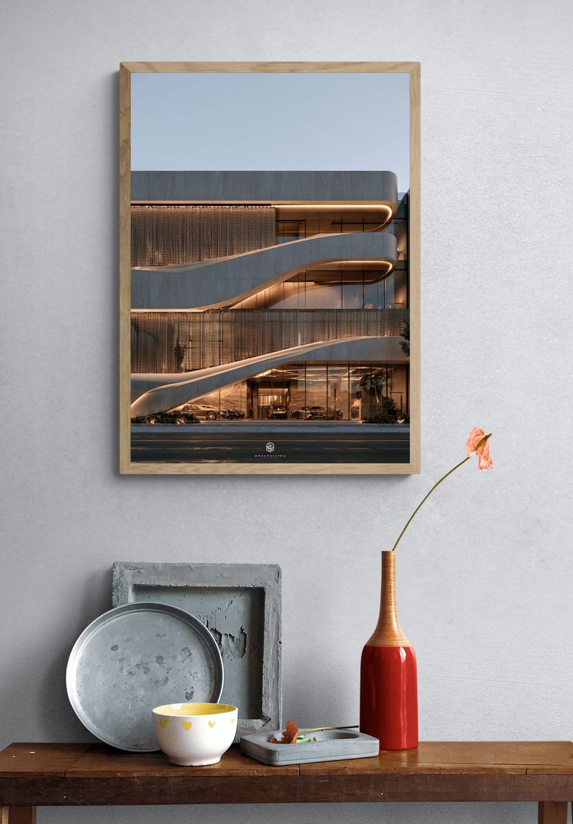 Modern Luxury Building Photography Poster. — room view 3