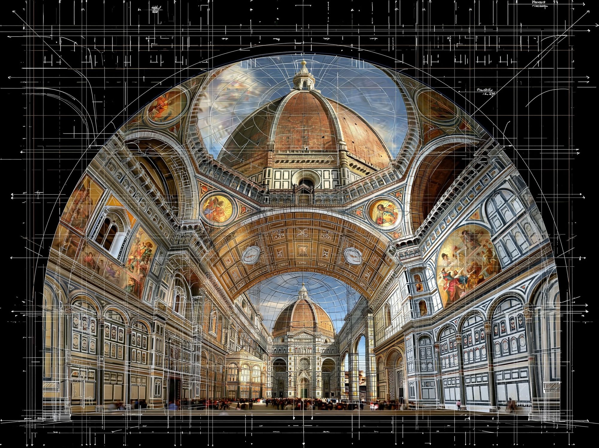 Florence Cathedral Interior Architecture Print. poster detail