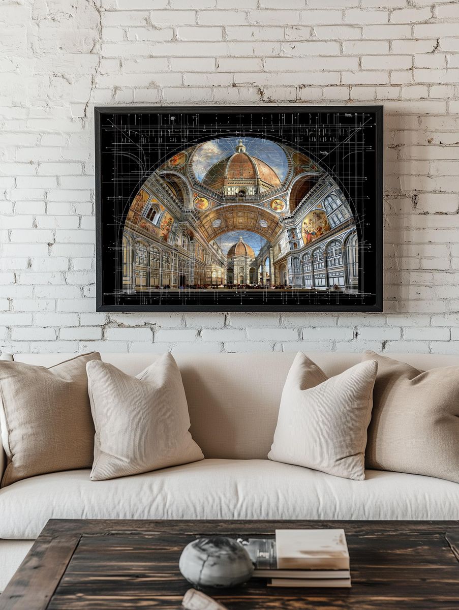 Florence Cathedral Interior Architecture Print. — room view 1