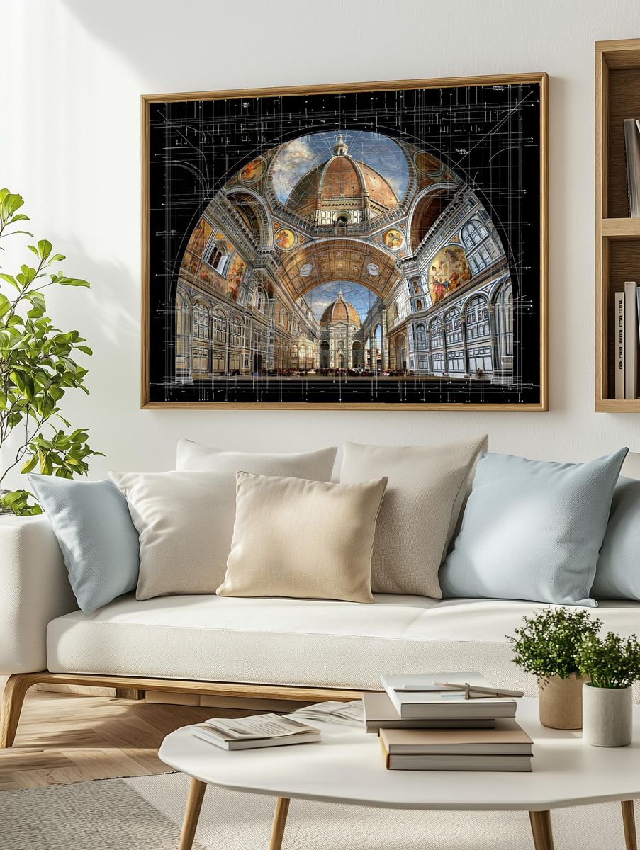 Florence Cathedral Interior Architecture Print. — room view 2