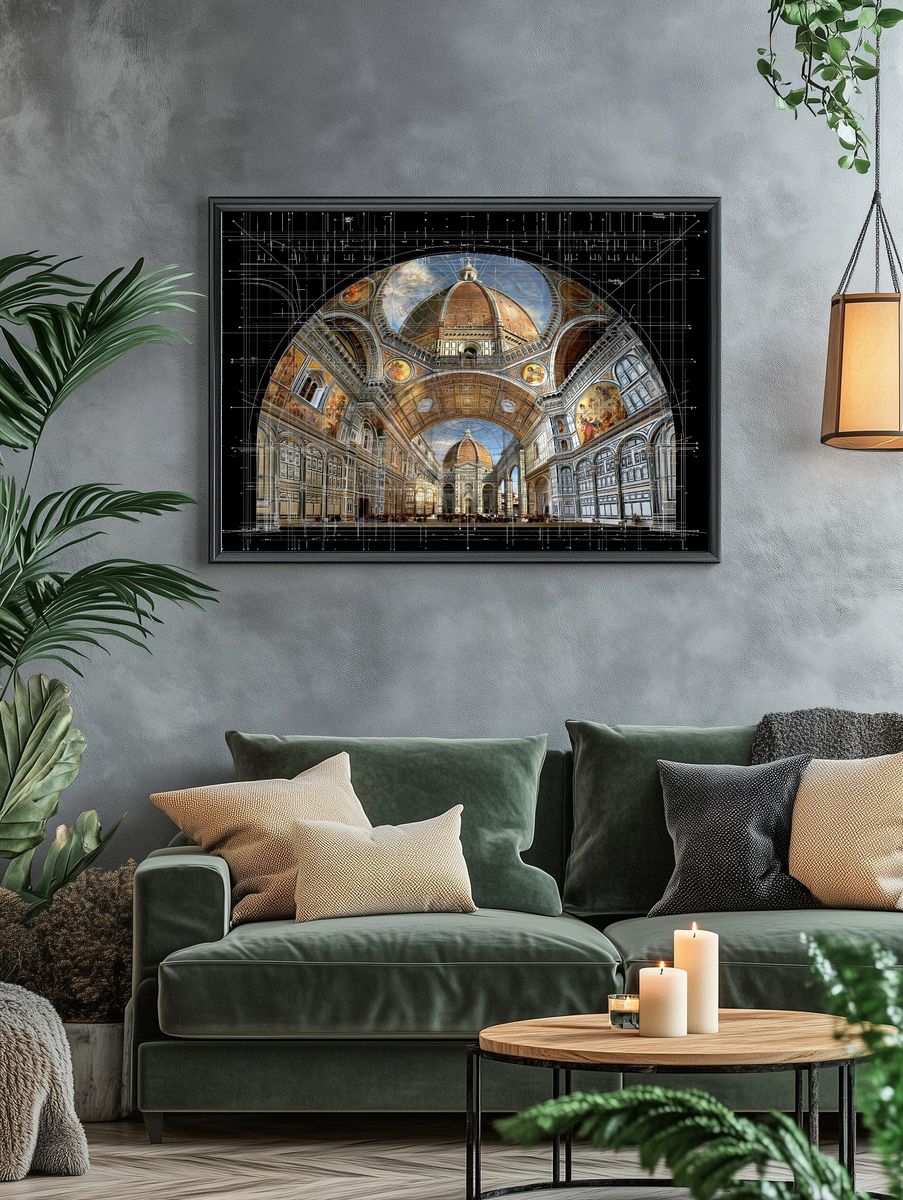 Florence Cathedral Interior Architecture Print. — room view 4