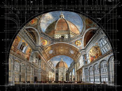 Florence Cathedral Interior Architecture Print. poster