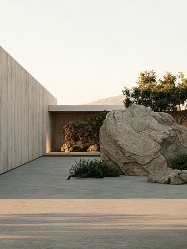 Minimalist Courtyard Architecture Poster. poster — architecture art