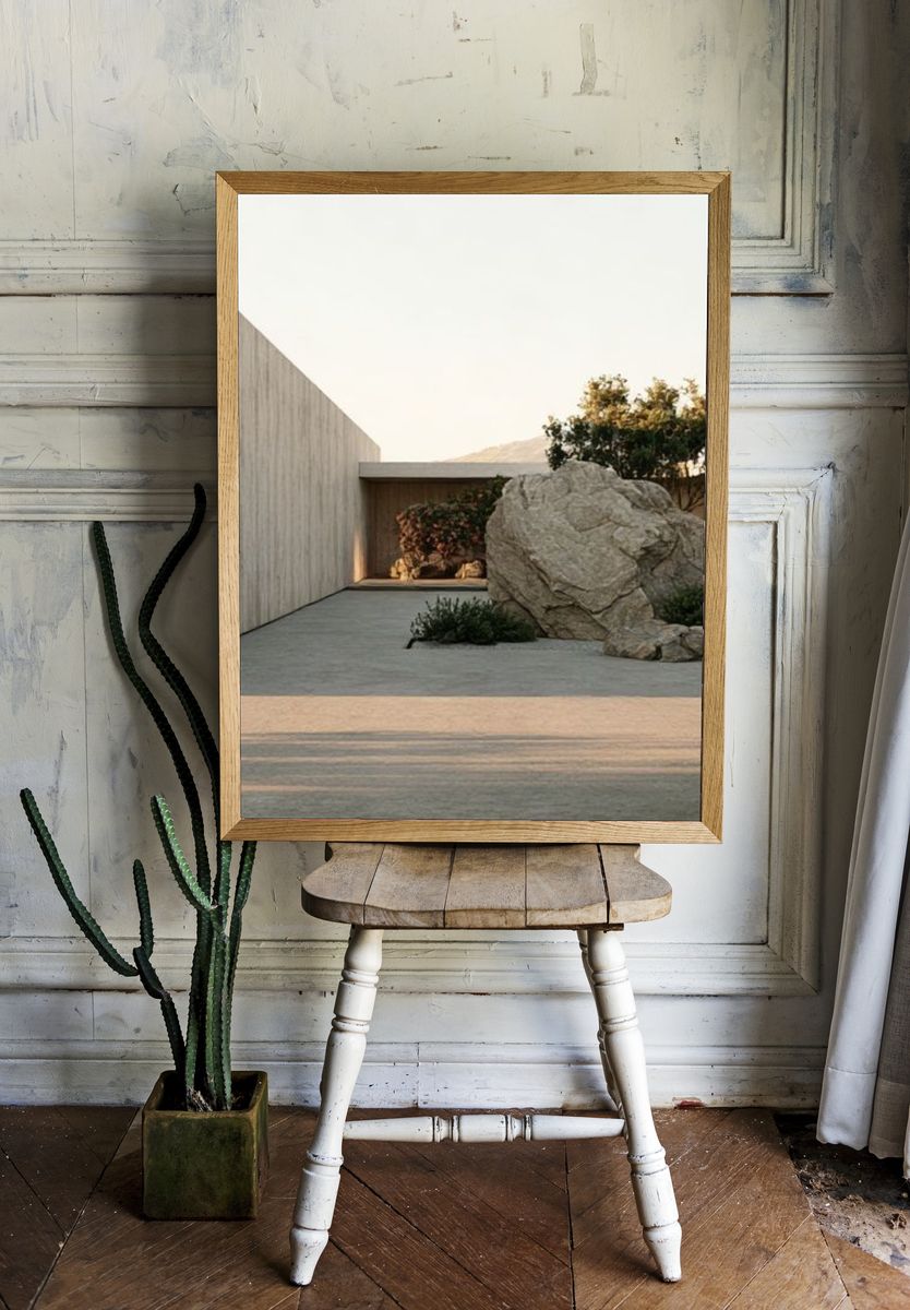 Minimalist Courtyard Architecture Poster. — room view 1