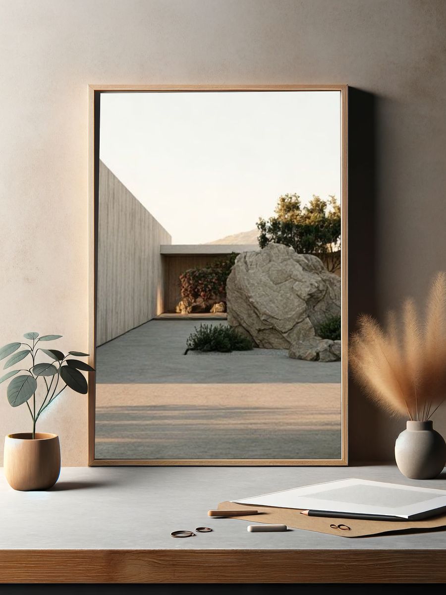 Minimalist Courtyard Architecture Poster. — room view 2