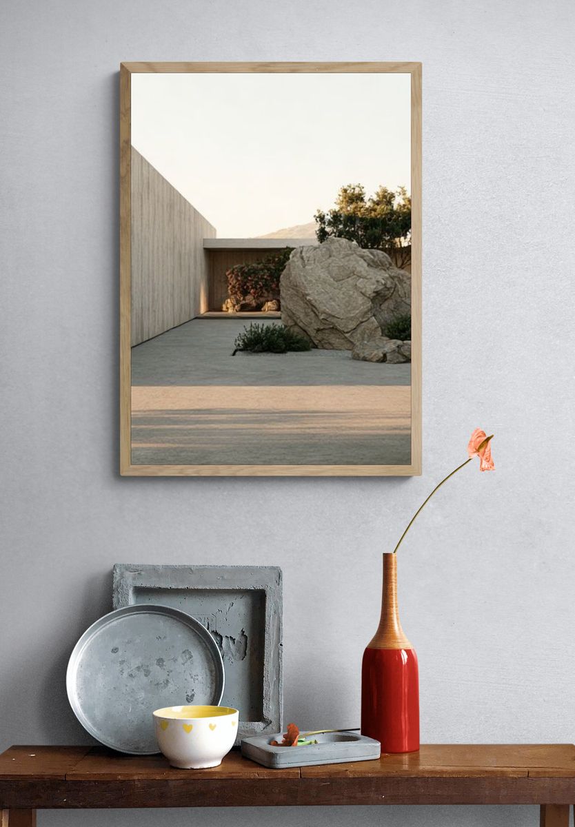Minimalist Courtyard Architecture Poster. — room view 3
