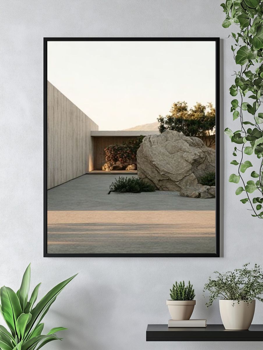 Minimalist Courtyard Architecture Poster. — room view 4