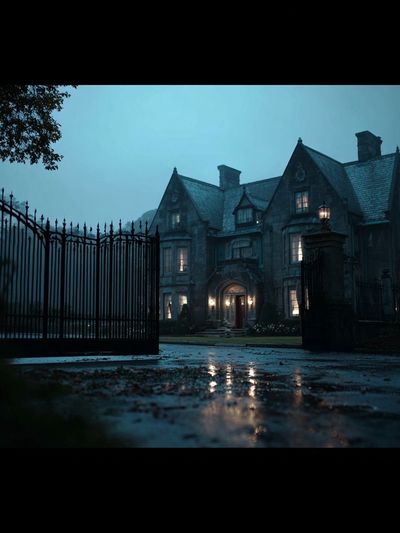 Gothic Manor at Dusk Poster. poster